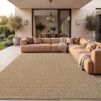 Paco Home Tapis d'intérieur et d'extérieur, terrasse et balcon, résistant aux intempéries, uni avec structure, dimensions 200 x 290 cm