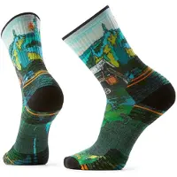 Smartwool Hike Targeted Cushion Trail Trekker Print Crew Socks Vert EU 46-49