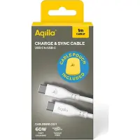 Aqiila AQCBPBIC1SI812 CS11 Ladekabel weiß, Kabellänge: 1,0 m, 60 Watt