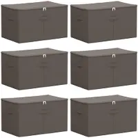 vidaXL : Boîtes de rangement avec fenêtre transparente sur le côté, lot de 6, capacité de 61,6 litres