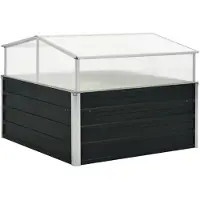 vidaXL Serre Anthracite 100x100x77 cm Acier galvanisé