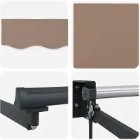 vidaXL Store à bras articulés manuel avec LED, couleur taupe