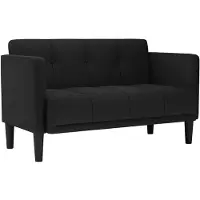 vidaXL Canapé deux places noir 111 cm Tissu