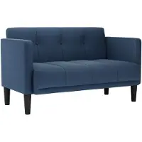 vidaXL Canapé deux places bleu 111 cm en tissu
