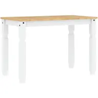 vidaXL Table de salle à manger Corona Blanc 112x60x75 cm Pin massif
