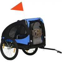 PawHut Remorque pour chiens , remorque pliable pour chiens, en acier, de couleur bleue