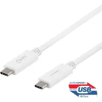 Deltaco Câble USB-C 1 m, USB 3.2 Gen 2, chipset Emarker, blanc