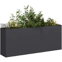 vidaXL Jardinière noir 200x40x80 cm acier laminé à froid