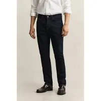 Gant pour homme. 1000020 Jean Slim Fit Délavé Bleu Foncé (33/32), Casuel, Coton, Denim, Marine