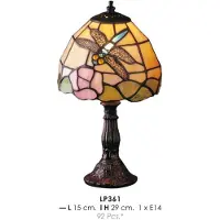 Casa Padrino Lampe de table , style Art nouveau, verre coloré, diamètre 29 cm, hauteur 15 cm