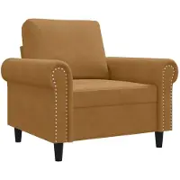 vidaXL Fauteuil marron 60 cm velours