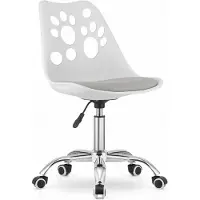Leobert Chaise pivotante Valora PRINT blanche et grise - Option de chaise pivotante polyvalente grise et blanche