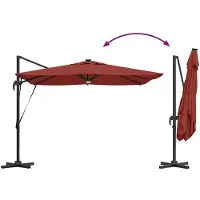 vidaXL Parasol Roma Rouge 286 x 284 x 270 cm Aluminium et Polyester
