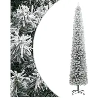 vidaXL Sapin de Noël mince avec support et flocon de neige 270 cm PVC