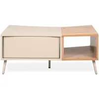 CALICOSY - Table basse 1 porteReproduction sable et chêne L94 cm MYR