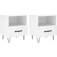 vidaXL Tables de chevet 2 pcs blanc 40x35x47,5 cm bois d’ingénierie