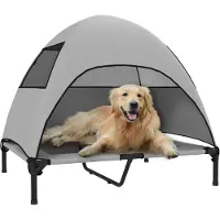 PawHut : panier pour chien d'extérieur avec toit, panier surélevé pour grands chiens