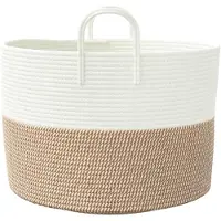 vidaXL Panier de rangement marron et blanc Ø51x33 cm coton
