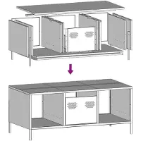 vidaXL Table basse anthracite 101,5x50x43,5 cm Acier laminé à froid