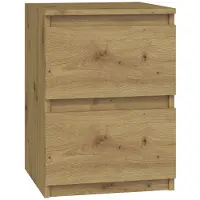 Top E Shop Table de chevet M2 Malwa 2 tiroirs Chêne Artisan