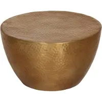 vidaXL Table basse en aluminium martelé Ø 50 x 30 cm, finition laiton