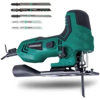 Vonroc Scie sauteuse 550W | Poignée canon ergonomique et 5 lames de scie incl.