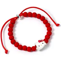 The Carat Shop Bracelet Hello Kitty perles rouges avec pendentif Hello Kitty 21 cm