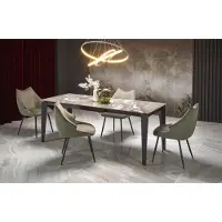 Halmar Table extensible FELIX marbre gris / noir