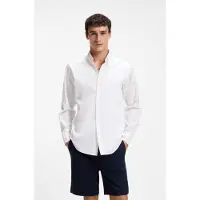 BOSS pour homme. 50565626 Chemise Ricoplus blanc (XXL), Casuel, Coton, Manche longue