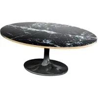 Casa Padrino Table basse ovale noire et laitonée , dimensions : 120 x 60 x 50,5 cm - Table basse élégante pour salon