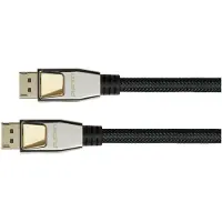 Python Câble de connexion DisplayPort 1.2, 4K / UHD @60Hz, connecteur entièrement métallique, contacts (10 m), Câble vidéo, Noir
