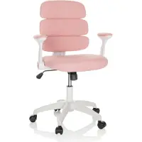 Hjh OFFICE Chaise tournante pour enfants KID ERGOLINO W Chaise de bureau pour enfants réglable en hauteur avec accoudoirs Tissu
