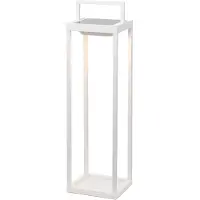 Zafferano - Lanterne Solaire 2 Led, 56,4 Cm - Lampe Murale Et De Table 2W Avec Batterie Et Capteur Crépusculaire - Blanc