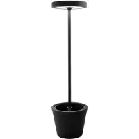 Zafferano Poldina Reverso Solar L Noir - Lampadaire Led Solaire Et Rechargeable 11,7W - Lampadaire Extérieur Et Intérieur H.156Cm