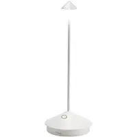 Zafferano Lampe De Table Led Pina Pro White, Rechargeable Et Dimmable, Sans Fil, Safran, Cct 2200-2700-3000K, Ip54, Autonomie 12 Heures