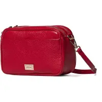 Marc Ellis Sac bandoulière pour femme en cuir véritable, couleur rouge vif, avec bandoulière réglable