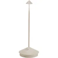 Zafferano Lampe De Table Led Pina Pro Sand, Rechargeable Et Dimmable, Sans Fil, Safran, 2200-2700-3000K, Ip54, Autonomie 12H