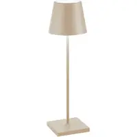 Zafferano Lampe De Table Led Rechargeable Et Dimmable Poldina Pro Sand Avec Une Autonomie Allant Jusqu'À 12 Heures.