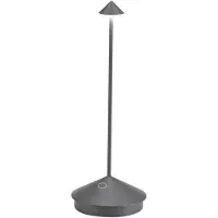 Zafferano Lampe De Table Led Pina Pro, Gris Foncé, Rechargeable Et Dimmable, Sans Fil, Safran, 2200-2700-3000K, Ip54, Autonomie 12 Heures