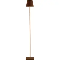 Zafferano Lampe Led Poldina Pro L Corten Rechargeable Dimmable Batterie 12H 2200-2700-3000K 3 Hauteurs 52-87-122Cm