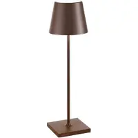Zafferano Lampe De Table Led Poldina Pro Corten Rechargeable Dimmable Autonomie Jusqu'À 12 H Ip65 Usage Extérieur