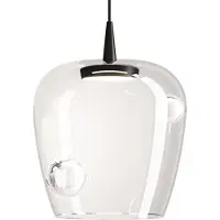 Zafferano Lampe À Suspension Bilia 27 Led 8W 3000K Verre Borosilicaté Soufflé À La Bouche Couleur Noir Et Transparent Design Élégant Pour Intérieur