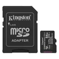 Kingston 64GB microSDXC Canvas Select Plus Gen3 100MB/s A1 Card + Adapter - Carte SD