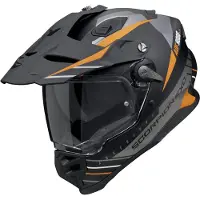 Scorpion ADF-9000 AIR Feat Mat Noir Argenté Orange Casque Adventure Taille L