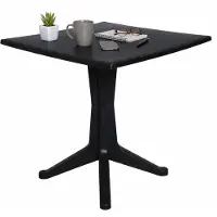 Dmora Agostini - Table Extérieur, 70x70x72h cm Noir Anthracite, 6 Places Italy