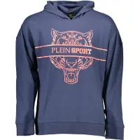 Plein sport Hommes, Pull-over, Blue Cotton Men's Hoodie, Bleu, (L)