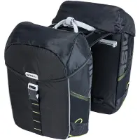 Basil Doppelte Fahrradtasche Miles 34 Liter 13 x 26 x 35 cm (2x) - schwarz / limette