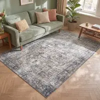 FRAAI Tapis vintage | Lugan Vert/Gris | 80x150cm | Gris | Rectangulaire | Tapis