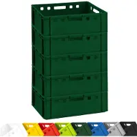 BURI 5x caisse à viande E2 caisse à viande Eurobox 60x40x20cm apte au contact alimentaire, robuste, empilable | caisses de stockage, caisses empilables, caisse de boucherie Germany