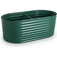 Relaxdays Jardinière surélevée , en métal galvanisé, pour fleurs, plantes et légumes, dimensions : 80 x 160 x 80 cm, jardinière ovale, verte